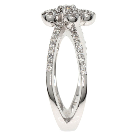 Ponte Vecchio Ring K18WG Silver diamond Women Used Authentic