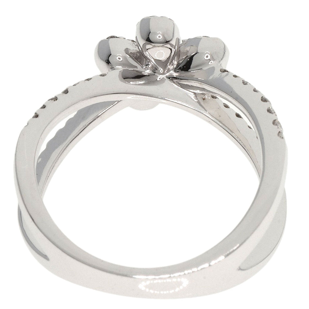 Ponte Vecchio Ring K18WG Silver diamond Women Used Authentic