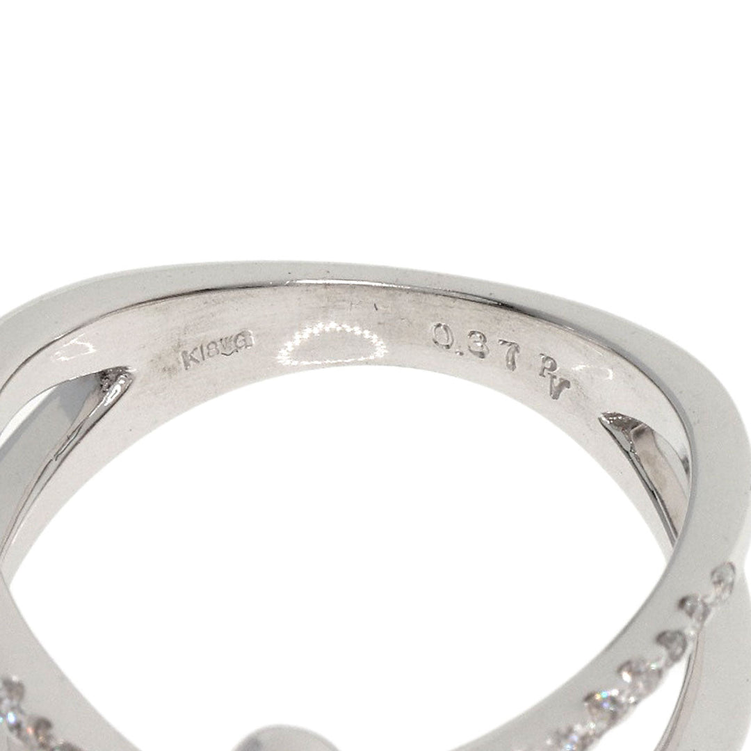 Ponte Vecchio Ring K18WG Silver diamond Women Used Authentic