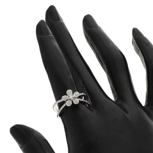 Ponte Vecchio Ring K18WG Silver diamond Women Used Authentic