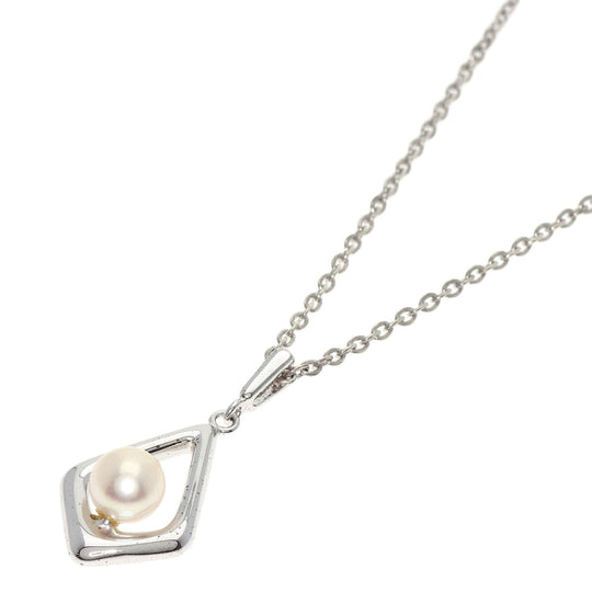 MIKIMOTO Necklace SV Silver Pearl Women Used Authentic