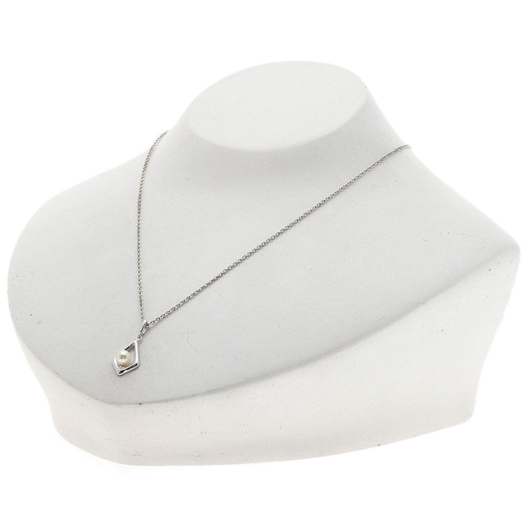 MIKIMOTO Necklace SV Silver Pearl Women Used Authentic