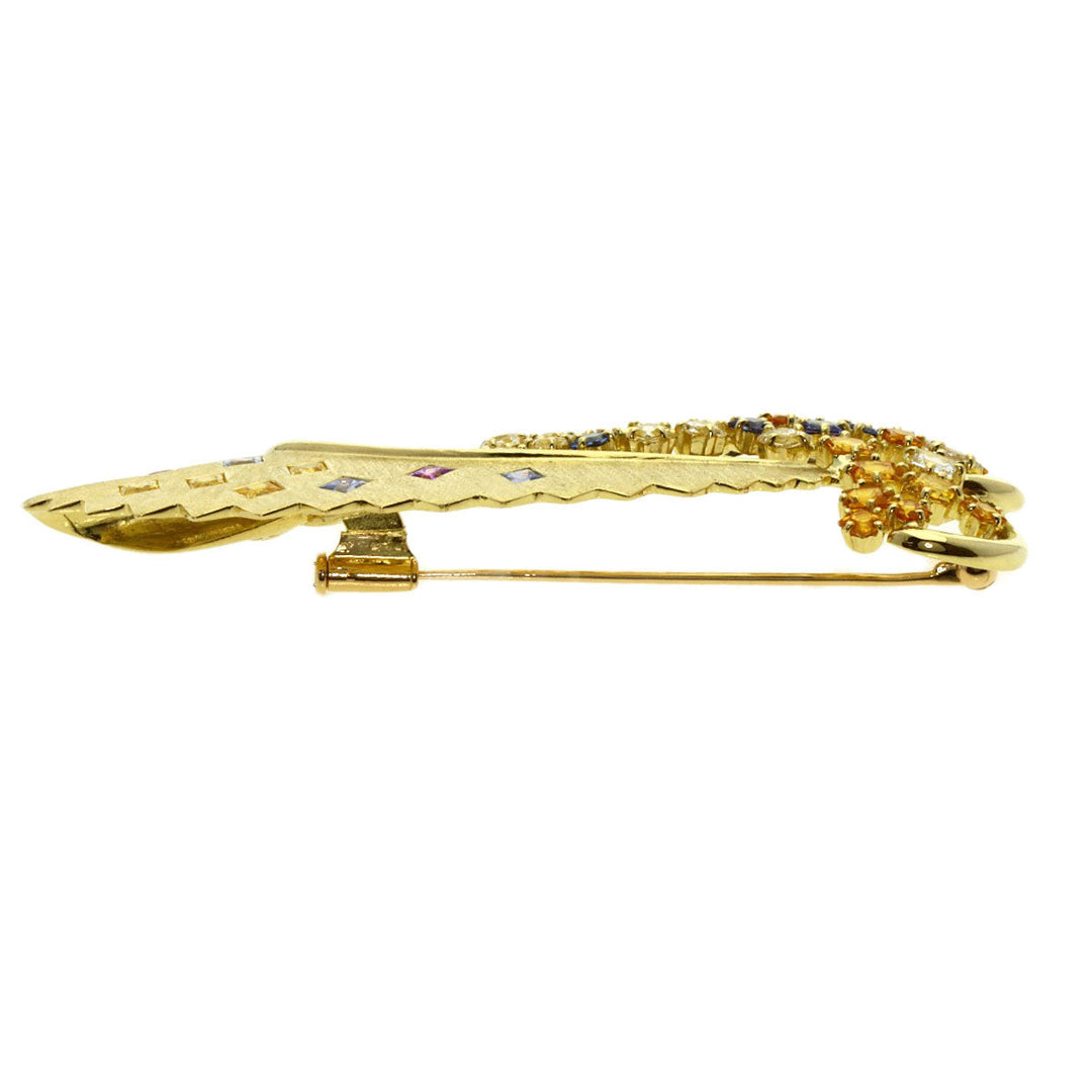 JUNE Brooch 18K Yellow Gold gold sapphire Women Used Authentic