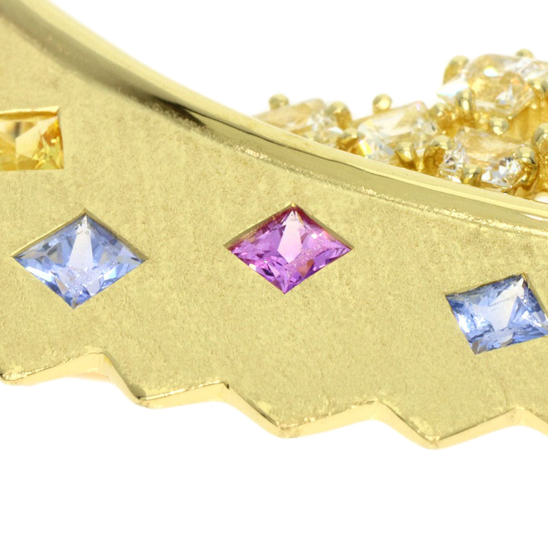 JUNE Brooch 18K Yellow Gold gold sapphire Women Used Authentic