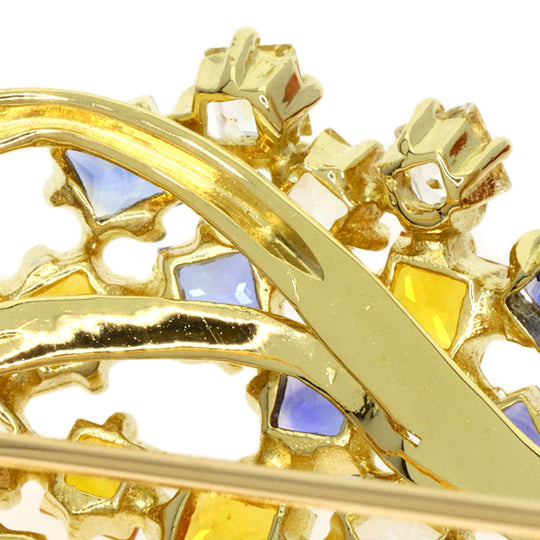 JUNE Brooch 18K Yellow Gold gold sapphire Women Used Authentic