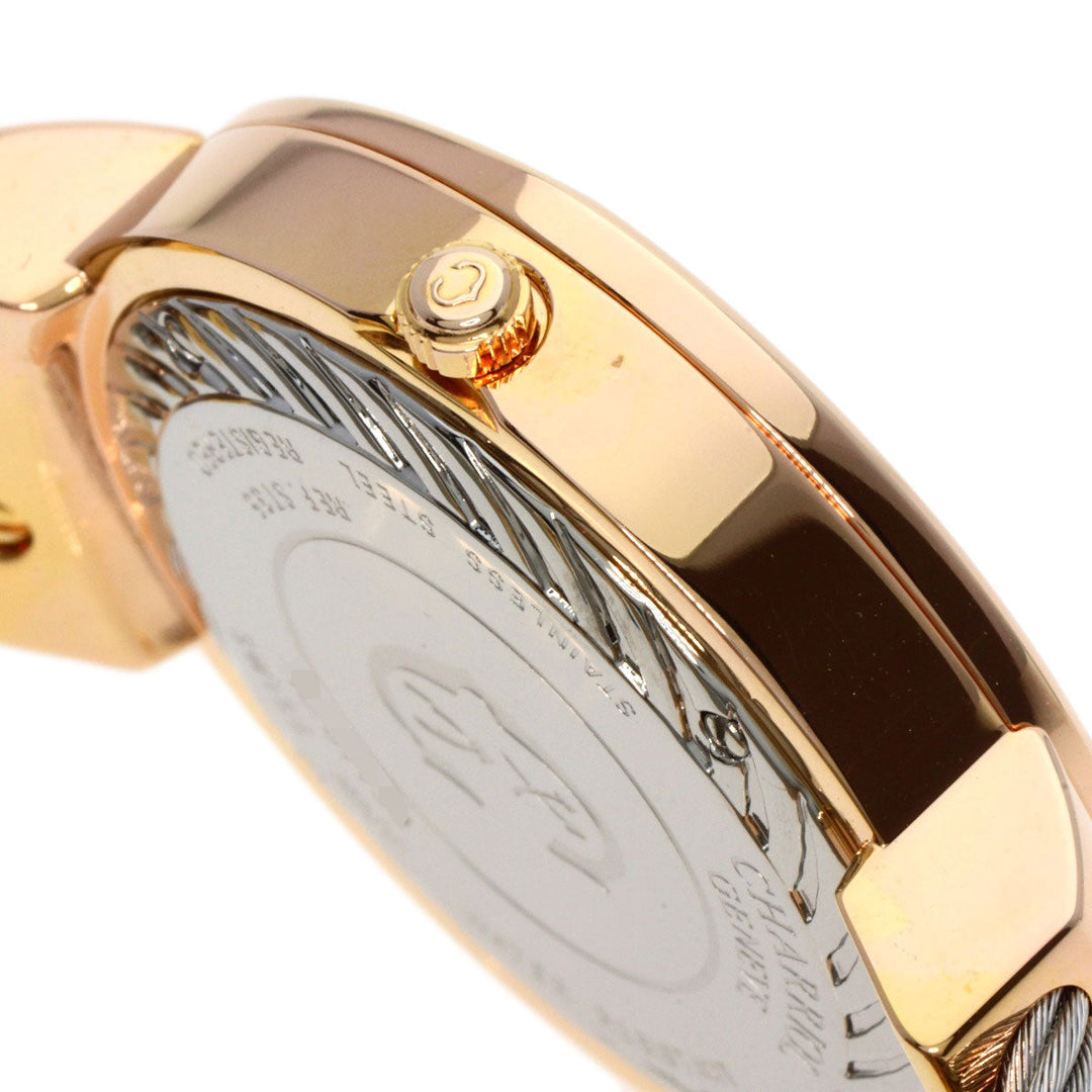 CHARRIOL Watches Quartz ST35 Gold Plated , Stainless Steel gold Saint-Tropez Moon Phase Diamond White shell dial mens Used Authentic