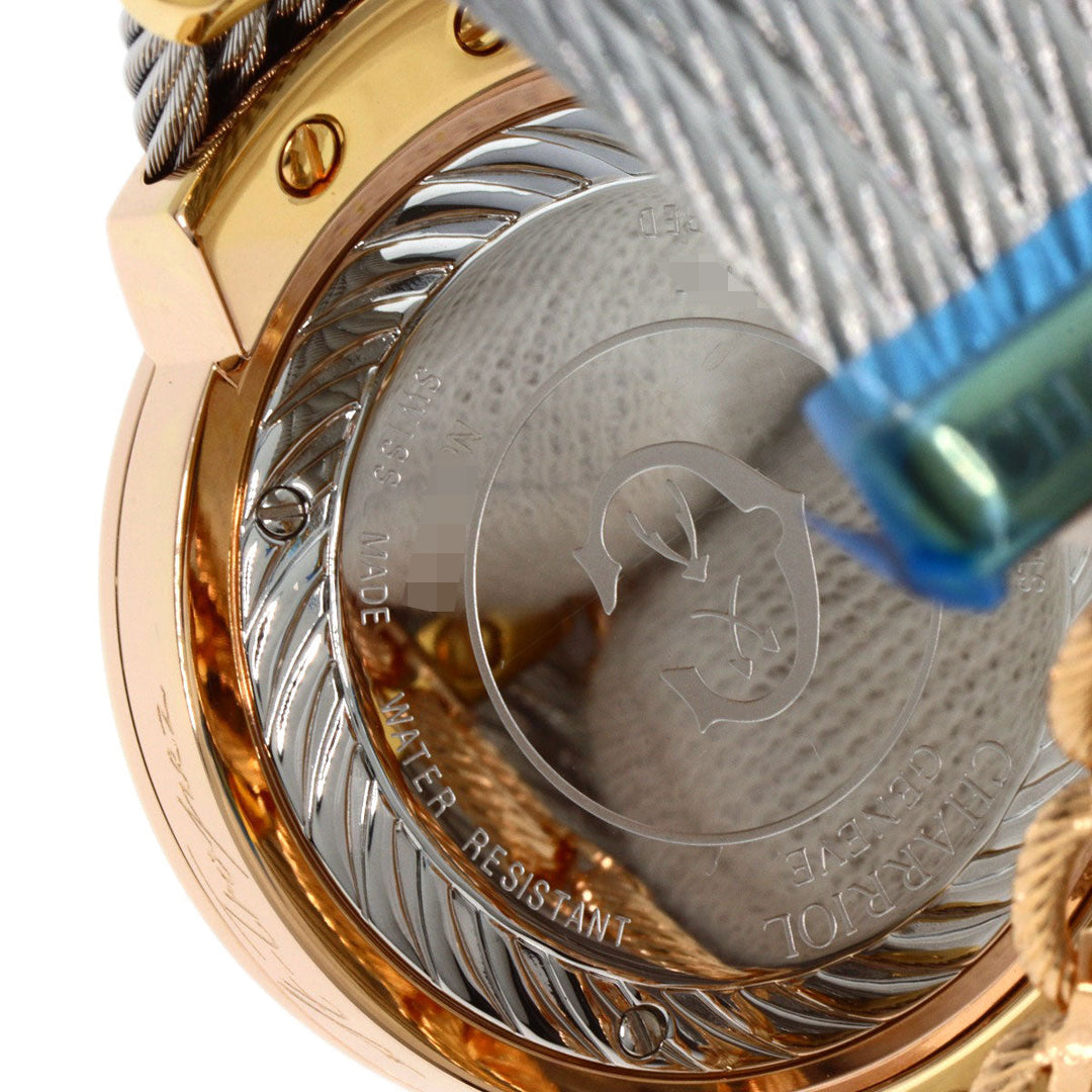 CHARRIOL Watches Quartz ST35 Gold Plated , Stainless Steel gold Saint-Tropez Moon Phase Diamond White shell dial mens Used Authentic