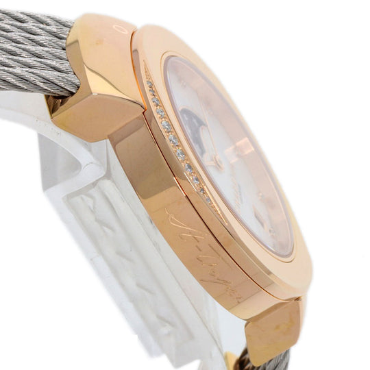 CHARRIOL Watches Quartz ST35 Gold Plated , Stainless Steel gold Saint-Tropez Moon Phase Diamond White shell dial mens Used Authentic