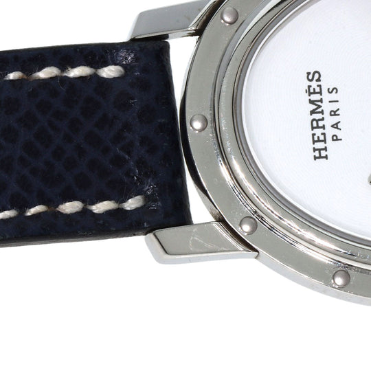 HERMES Watches Quartz CO1.510 Stainless Steel, Leather Silver Clipper oval white dial Women Used Authentic