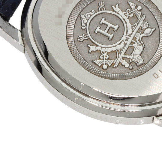 HERMES Watches Quartz CO1.510 Stainless Steel, Leather Silver Clipper oval white dial Women Used Authentic