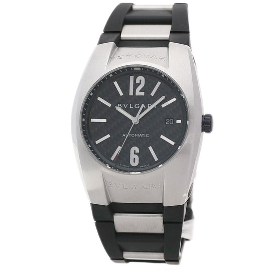 BVLGARI Watches Mechanical Automatic EG40BSVD Stainless Steel, Rubber Silver Ergon carbon Black carbon dial mens Used Authentic