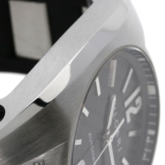 BVLGARI Watches Mechanical Automatic EG40BSVD Stainless Steel, Rubber Silver Ergon carbon Black carbon dial mens Used Authentic