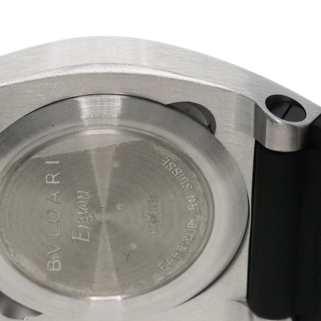 BVLGARI Watches Mechanical Automatic EG40BSVD Stainless Steel, Rubber Silver Ergon carbon Black carbon dial mens Used Authentic