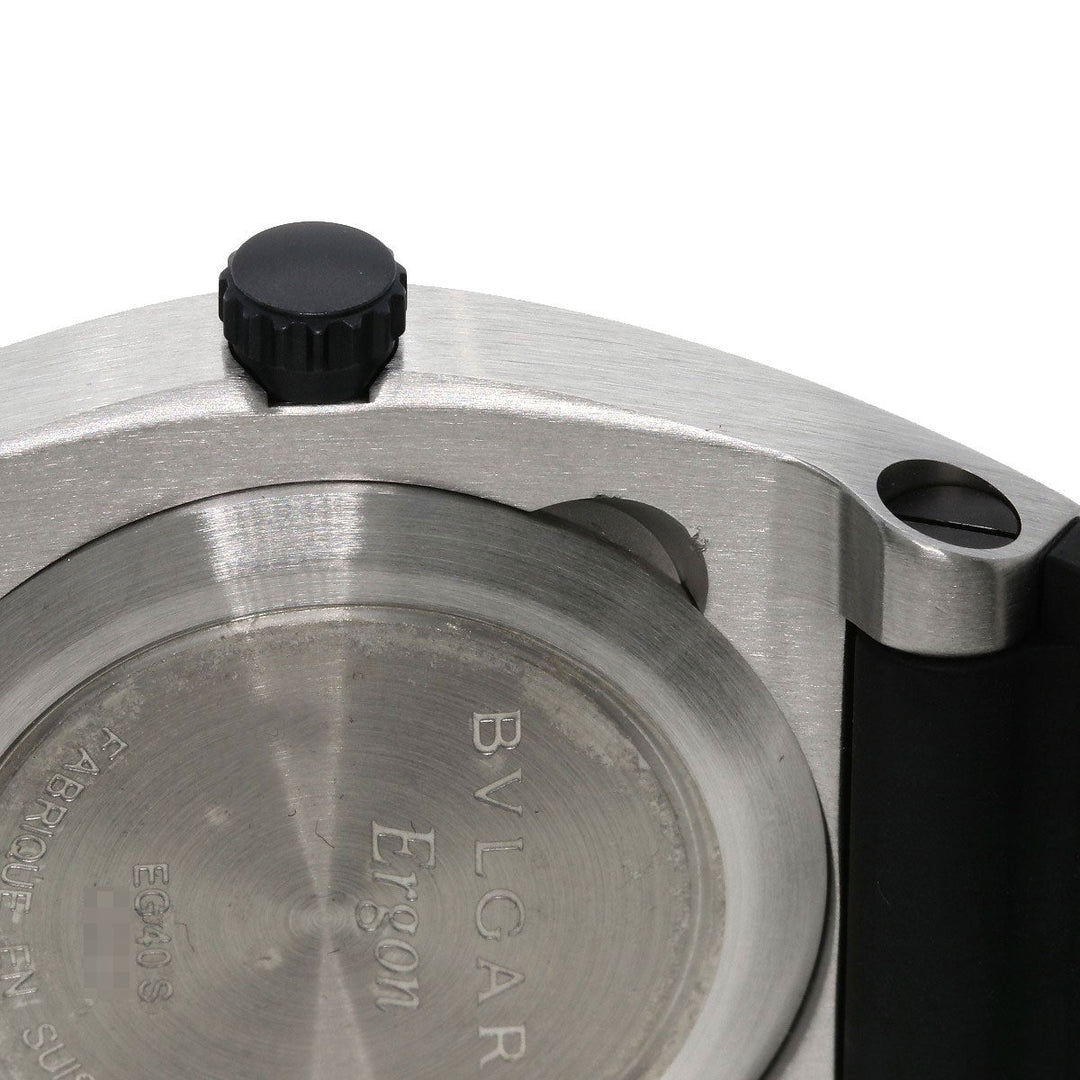 BVLGARI Watches Mechanical Automatic EG40BSVD Stainless Steel, Rubber Silver Ergon carbon Black carbon dial mens Used Authentic