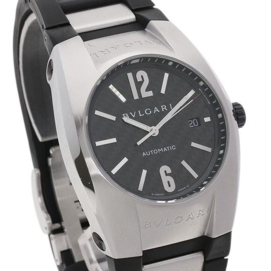 BVLGARI Watches Mechanical Automatic EG40BSVD Stainless Steel, Rubber Silver Ergon carbon Black carbon dial mens Used Authentic
