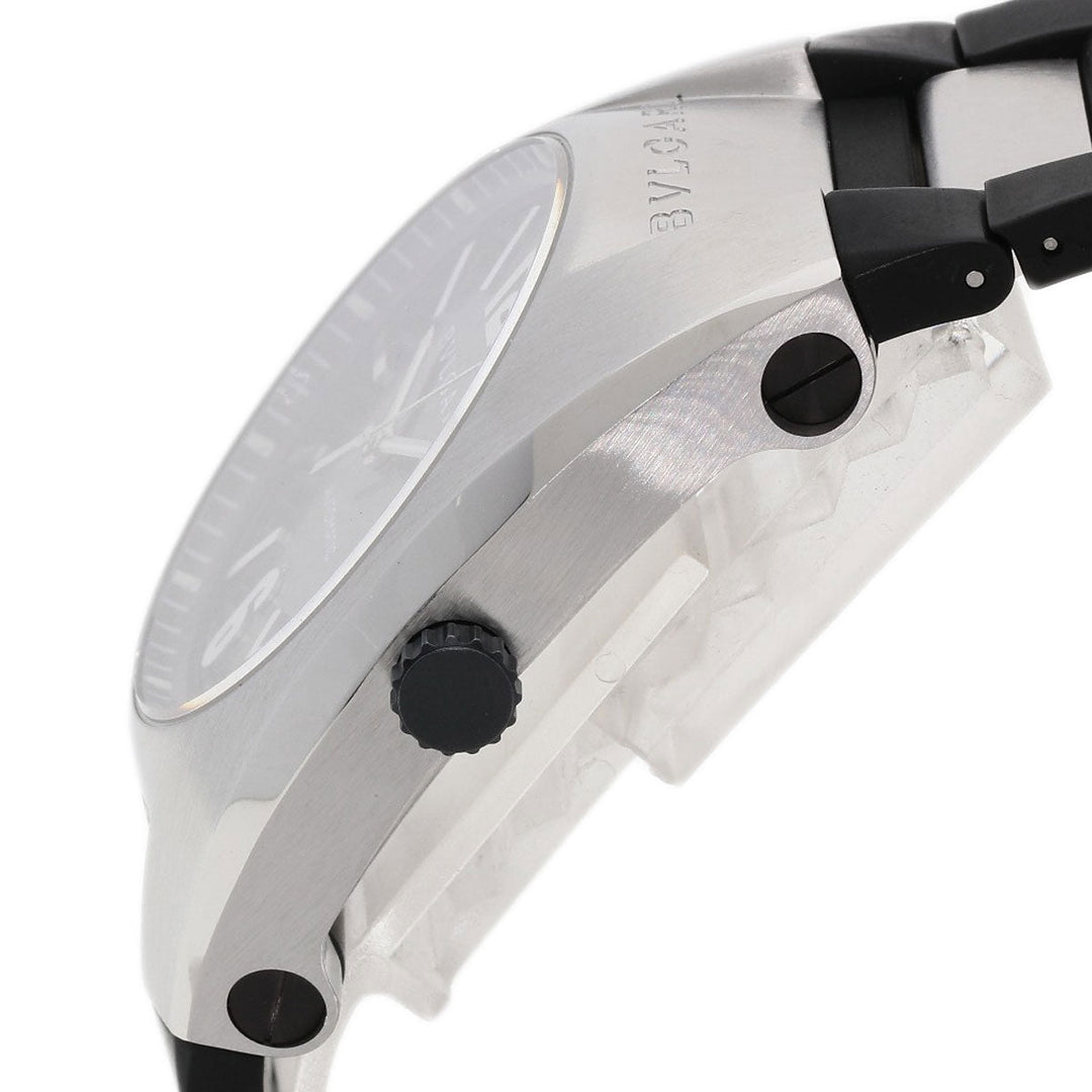 BVLGARI Watches Mechanical Automatic EG40BSVD Stainless Steel, Rubber Silver Ergon carbon Black carbon dial mens Used Authentic