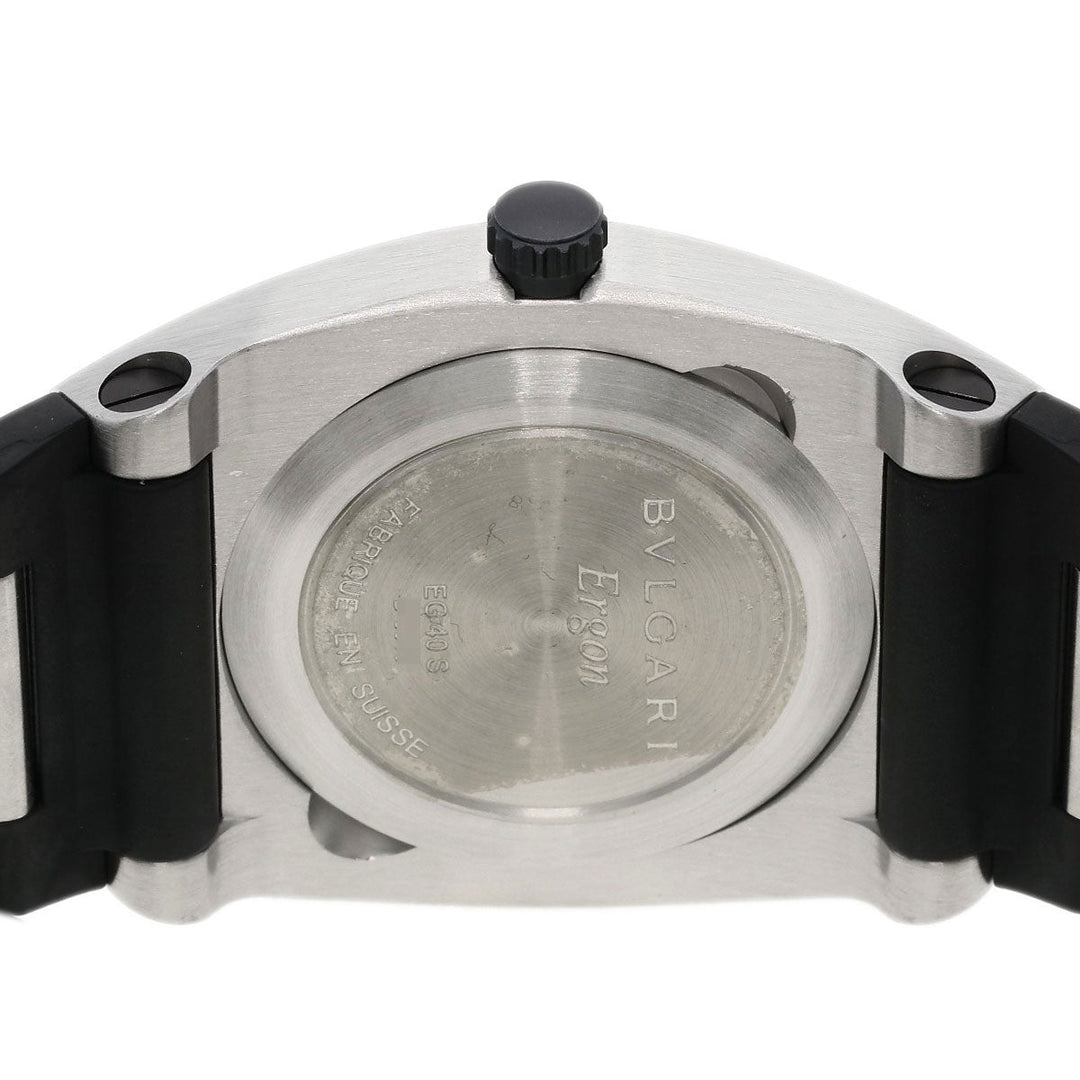 BVLGARI Watches Mechanical Automatic EG40BSVD Stainless Steel, Rubber Silver Ergon carbon Black carbon dial mens Used Authentic