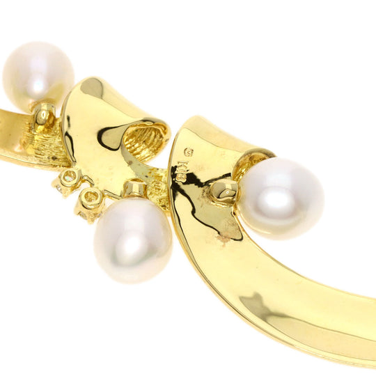 MIKIMOTO Brooch 18K Yellow Gold gold Freshwater Pearl Diamond Women Used Authentic