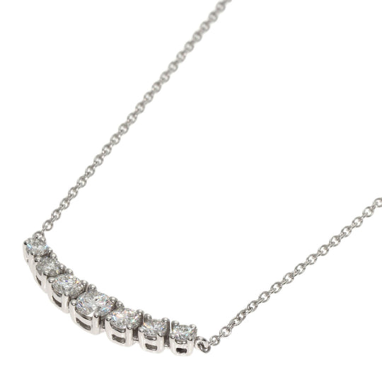 TIFFANY&Co. Necklace PT950 Silver East West Diamonds Women Used Authentic