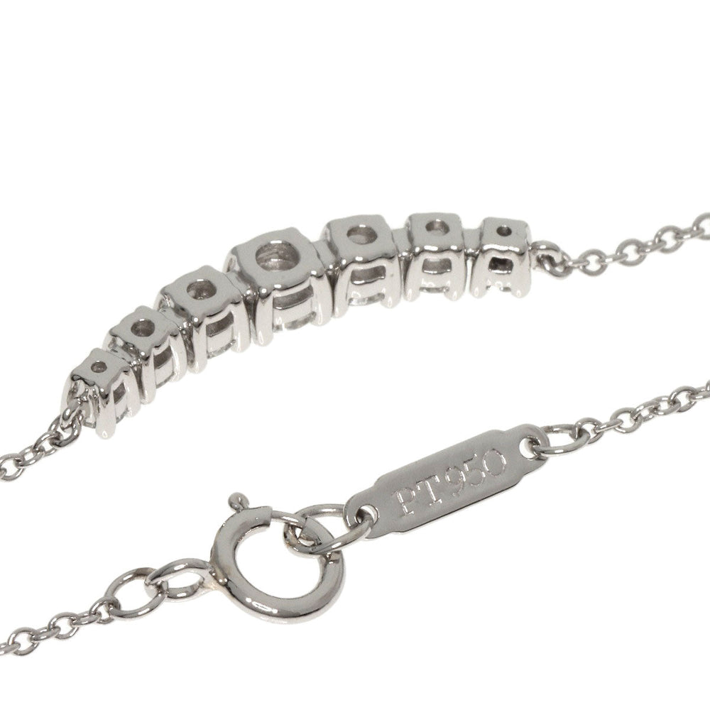 TIFFANY&Co. Necklace PT950 Silver East West Diamonds Women Used Authentic