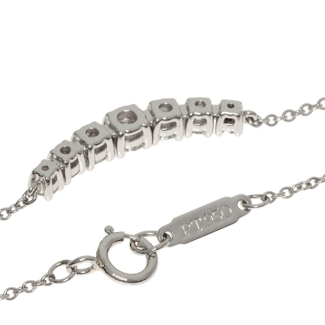 TIFFANY&Co. Necklace PT950 Silver East West Diamonds Women Used Authentic