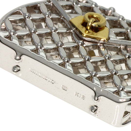 MIKIMOTO Necklace SV , K18 Silver Pearl Bag Motif Women Used Authentic