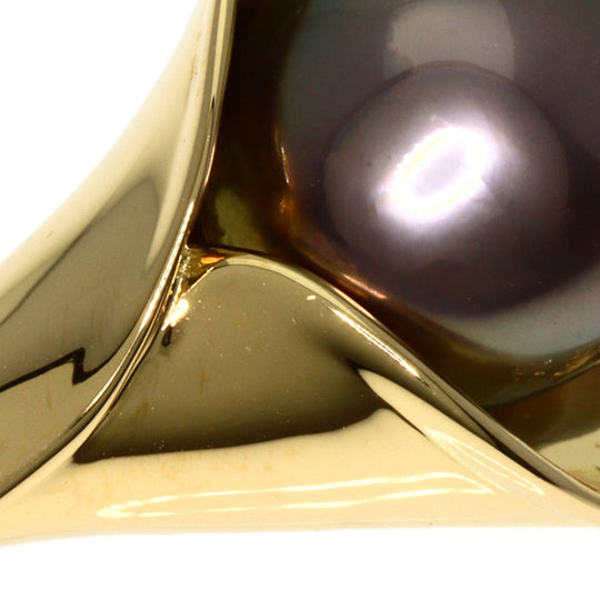 TASAKI Brooch 18K Yellow Gold gold South Sea Black Pearl Diamond Women Used Authentic