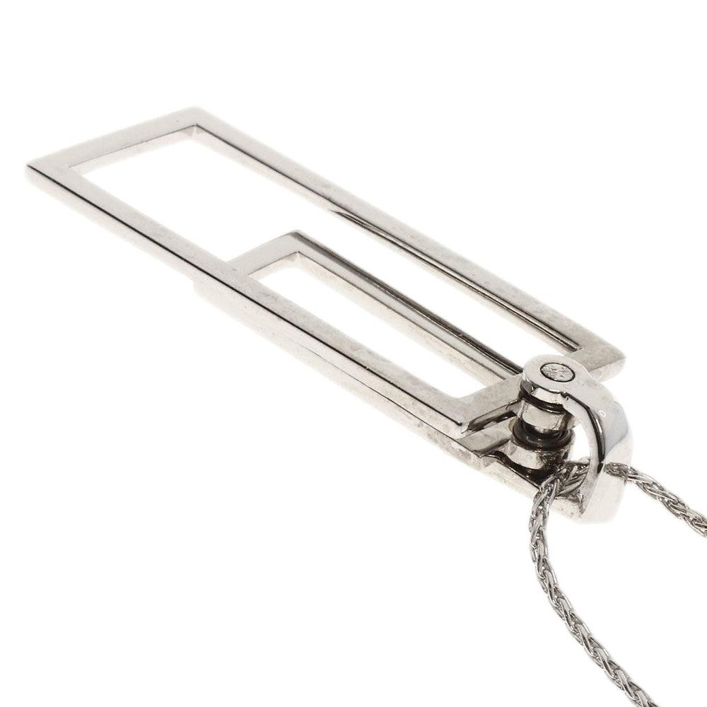 WALTHAM Necklace K18WG Silver Swing diamond Women Used Authentic