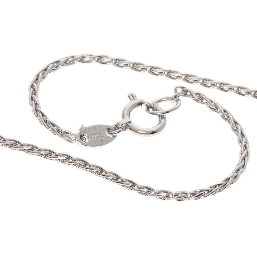 WALTHAM Necklace K18WG Silver Swing diamond Women Used Authentic