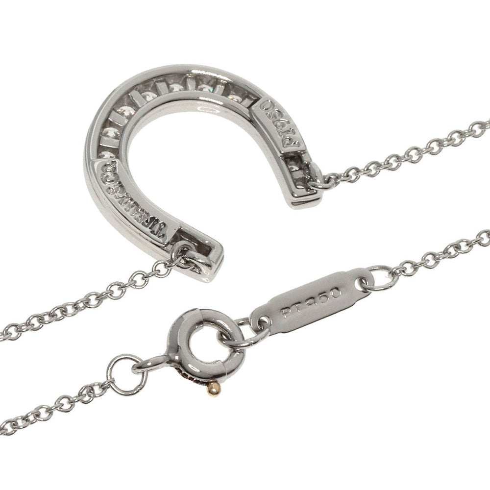 TIFFANY&Co. Necklace PT950 Silver Horseshoe diamond Women Used Authentic