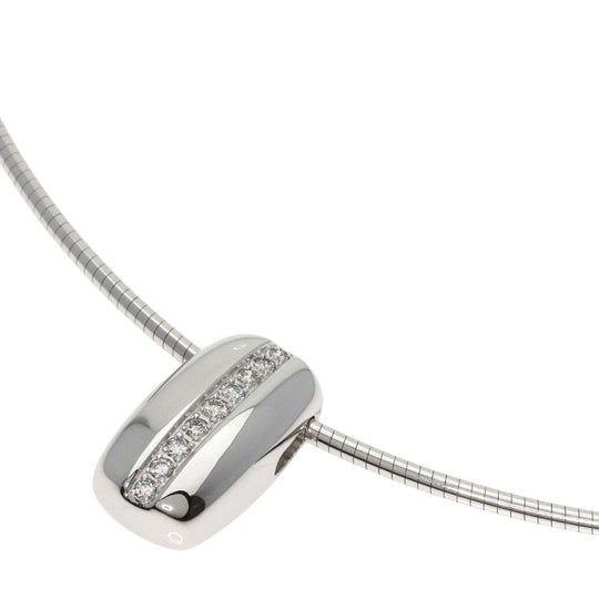 TASAKI Necklace K18WG Silver Diamond Omega Women Used Authentic
