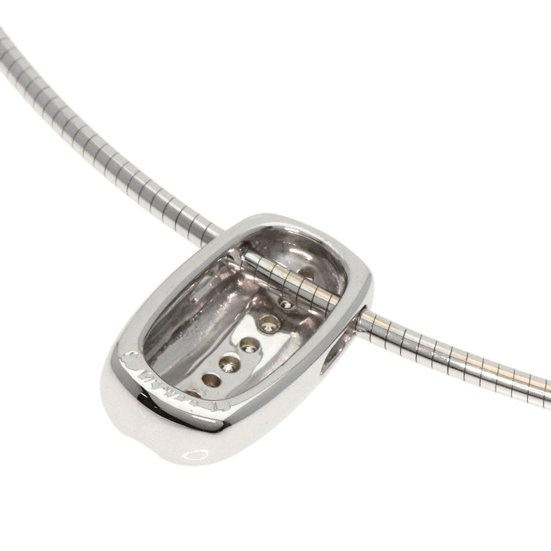 TASAKI Necklace K18WG Silver Diamond Omega Women Used Authentic