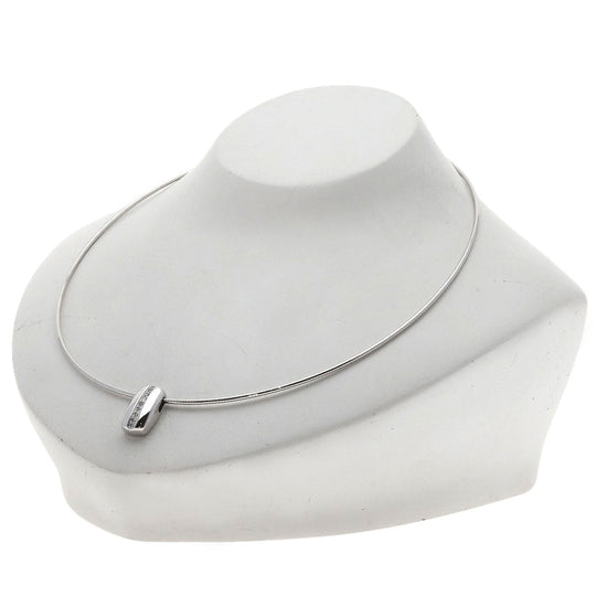 TASAKI Necklace K18WG Silver Diamond Omega Women Used Authentic