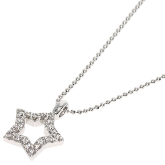 Ponte Vecchio Necklace K18WG Silver diamond Women Used Authentic