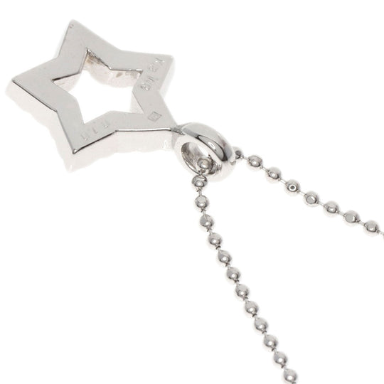 Ponte Vecchio Necklace K18WG Silver diamond Women Used Authentic