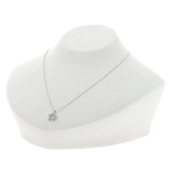 Ponte Vecchio Necklace K18WG Silver diamond Women Used Authentic