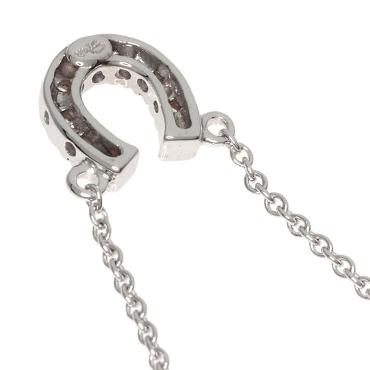 STAR JEWELRY Necklace K18WG Silver Horseshoe diamond Women Used Authentic