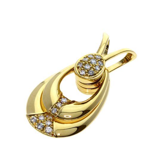 WALTHAM Pendant top 18K Yellow Gold gold Swing diamond Women Used Authentic