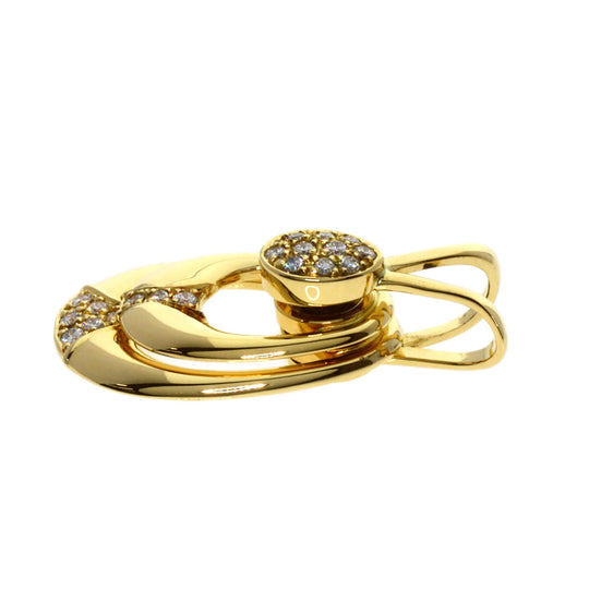 WALTHAM Pendant top 18K Yellow Gold gold Swing diamond Women Used Authentic