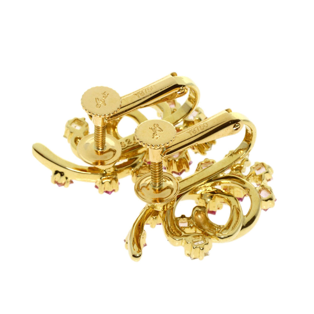JUNE Earring 18K Yellow Gold gold Pink sapphire Women Used Authentic