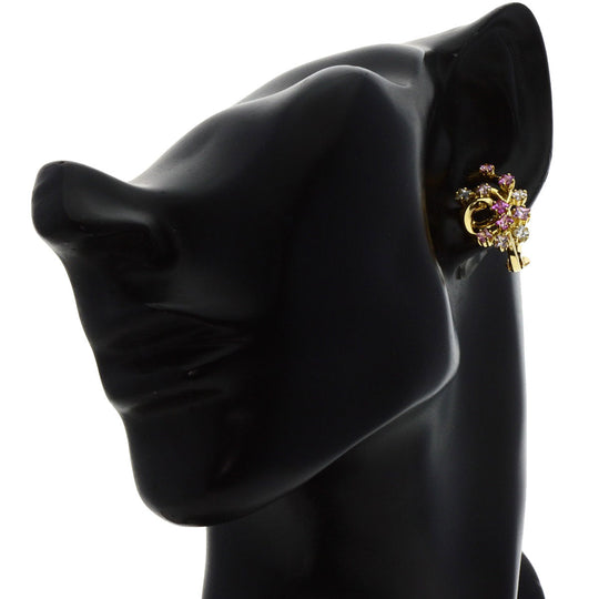 JUNE Earring 18K Yellow Gold gold Pink sapphire Women Used Authentic