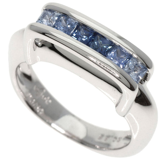 JUNE Ring K18WG Silver sapphire Women Used Authentic