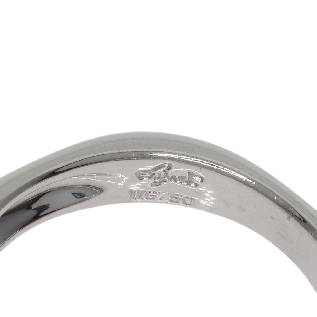 JUNE Ring K18WG Silver sapphire Women Used Authentic
