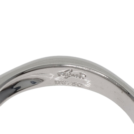 JUNE Ring K18WG Silver sapphire Women Used Authentic