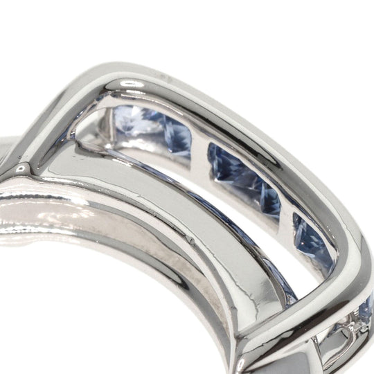 JUNE Ring K18WG Silver sapphire Women Used Authentic