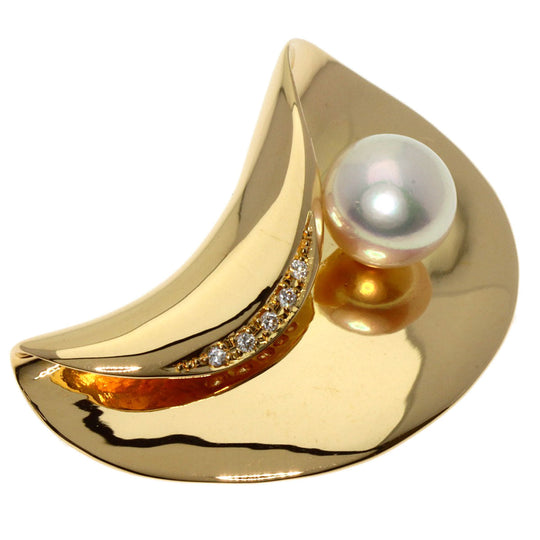 TASAKI Brooch 18K Yellow Gold gold Akoya Pearl Diamond