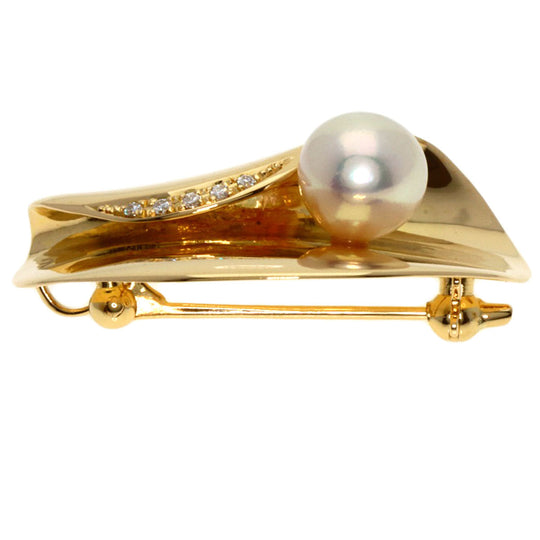 TASAKI Brooch 18K Yellow Gold gold Akoya Pearl Diamond