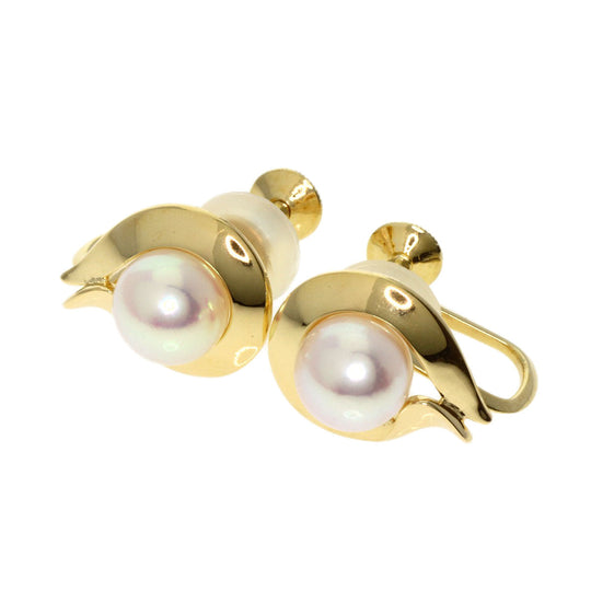 MIKIMOTO Earring K14YG gold Akoya pearl Pearl Women Used Authentic
