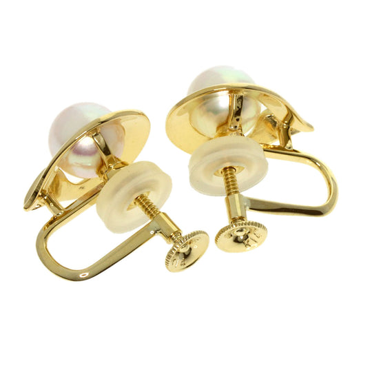 MIKIMOTO Earring K14YG gold Akoya pearl Pearl Women Used Authentic