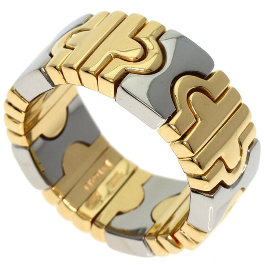 BVLGARI Ring K18YG , Stainless Steel gold Parentesi Women Used Authentic